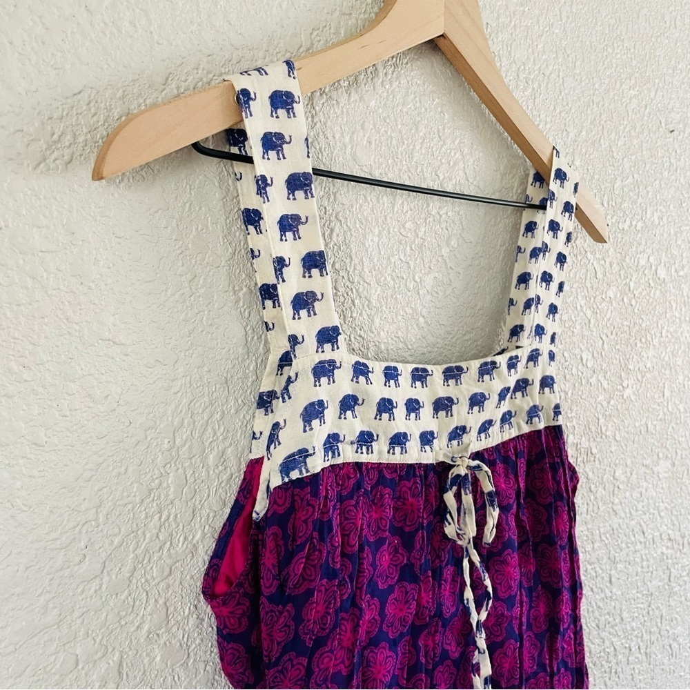 Anthropologie Hei Hei Purple & Blue Elephants Dress - Picture 3 of 9